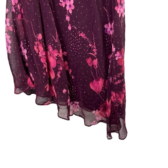 Jessica Howard Women's Sleeveless Floral Dress Lined Rhinestones Purple - Picture 4 of 12